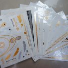14 pieces gold and silver metallic temporary tattoos in a set, flash jewelry design fake tattoo