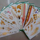 12 pieces in a tattoo set flash gold temporary tattoo
