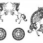 Fashion arm tattoo stickers british style fancy unicorn pattern black fake tattoos
