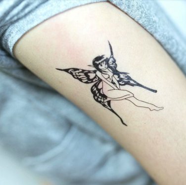 Black sun totem waterproof arm tattoo skin art, sexy elf pattern vivid fake tattoos