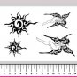 Black sun totem waterproof arm tattoo skin art, sexy elf pattern vivid fake tattoos