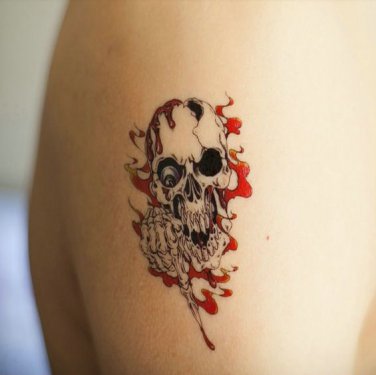 Coolest Gothic style blood skull design party tattoo men&acirc;��s arm art wild skeleton