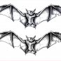 2 tattoos in a sticker Creative jean style black bat tattoo design for neck