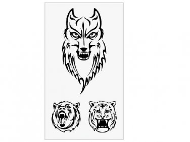 Cool men&acirc;��s tattoo art wolf design animal transfer tattoos Carnival party tattoo for men