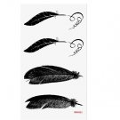 Black feather fake tattoo romantic 90s hand art tiny tattoo for girls