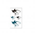 cartoon cat temporary tattoo sticker , unique body art kitty black tattoo animal pattern design
