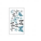 Blue butterfly tattoo sticker cute flower black animal transfer tattoo art butterfly pattern