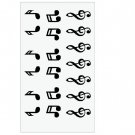 black musical note tattoo sticker unique skin art party temporary tattoos