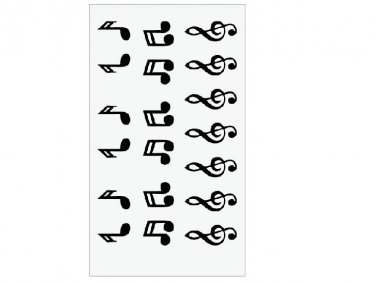 black musical note tattoo sticker unique skin art party temporary tattoos