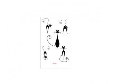 sexy black cat temporary tattoos in bulk, girls chest tiny animal transfer tattoo