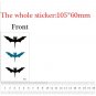 Halloween series black and blue cute bat tattoo stickers, men arm tattoo art bat pattern design