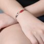 red flower temporary tattoo art, romantic and fashion skin art women floral bracelet tattoo