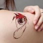 colored pterosaur eye pattern unique tattoo design art, cool school art sleeve temporary tattoos