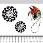 colored pterosaur eye pattern unique tattoo design art, cool school art sleeve temporary tattoos