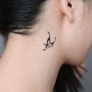 butterfly pattern water proof neck tattoo body art, sexy night bar fashion art fake tattoos