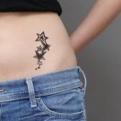 meteor pattern sleeve or ankle fake body art tattoo, black stars hipster temporary tattoo sticker