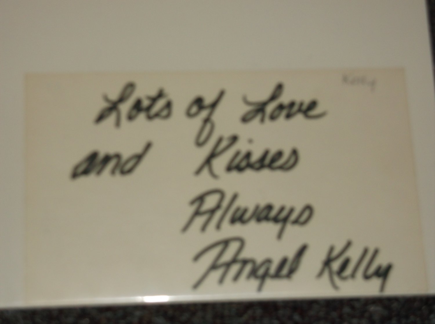 Angel Kelly signed 3x5 card, AVN Hall of Fame