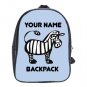 Blue Personalized Zebra Kids Leather Backpack