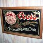 ADOLPH COORS GOLDEN COLORADO AMERICAS FINE LIGHT BEER BAR SIGN FRAMED IN WOOD