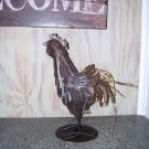 Metal Rooster Hen Chicken 14" Sculpture Rustic Home Decor 3D Yard Art
