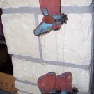 Cowboy Boots Clay and Ceramic Wind Chime Outdoor Patio Garden Western Decor