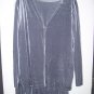 Erena Woman Gray Velour Duet Top w/ Button & Matching Skirt Plus Size 3X