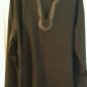 Zillian Womans Sheer Black Long Sleeved Top/Blouse w/ Bling Sz 3XL VERY Nice