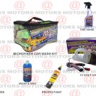Car Care Kit Wash & Wax Microfiber Portable Tire Shine Wipes 12 Volt Vacuum New