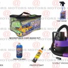 Wash & Wax Microfiber Portable Tire Shine 12 Volt Vacuum Air Freshener Free Kit
