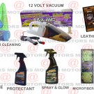 12 Volt Vacuum Microfiber Cleaning Tire Shine Leather Wipes Protectant 16 oZ Kit