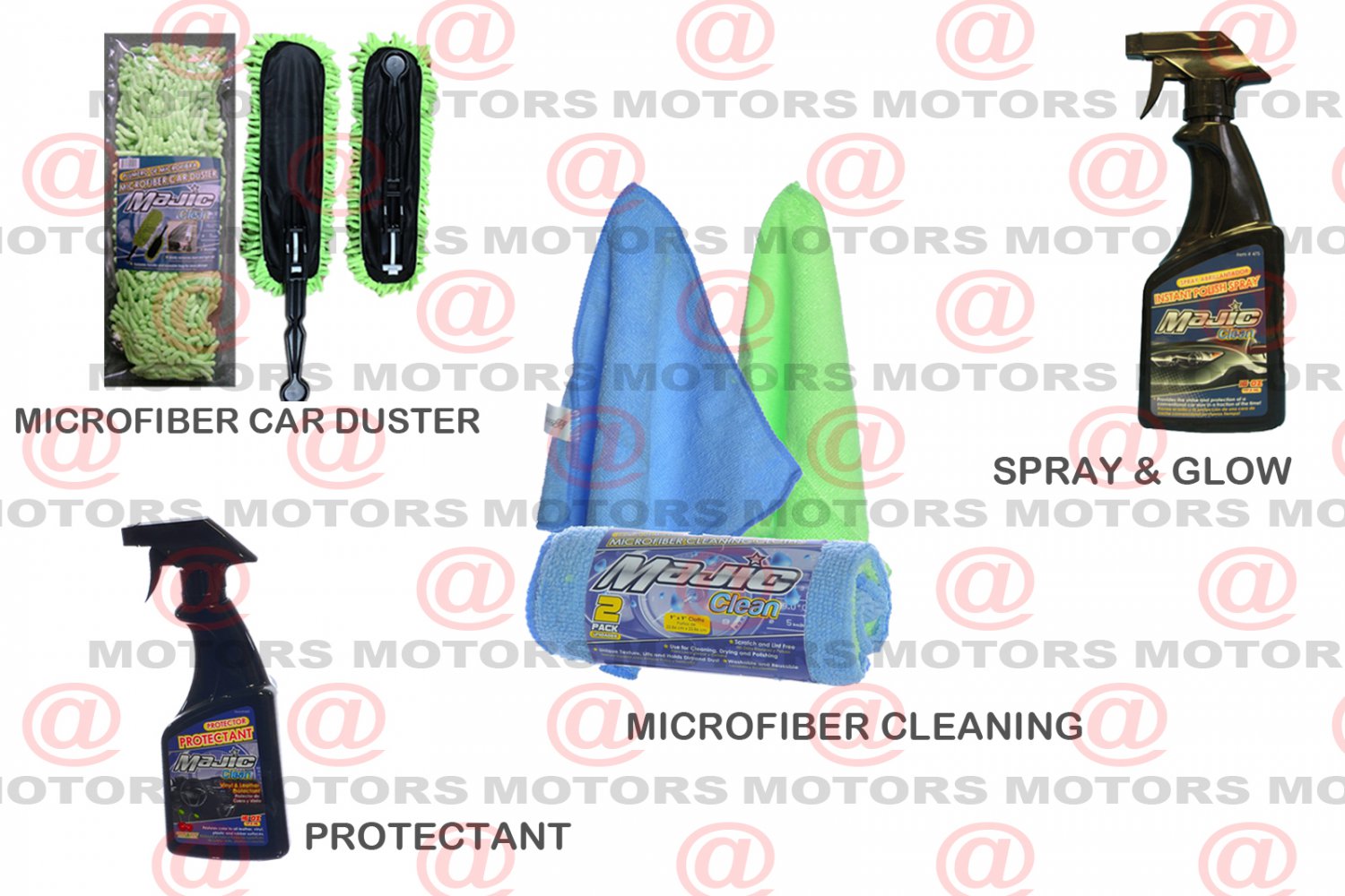 Car Care Kit Protectant Spray & Glow Microfiber Car Duster & Cleaning