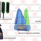 Car Care Kit Protectant Spray & Glow Microfiber Car Duster & Cleaning Cloths Kit