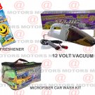 12 Volt Vacuum 90 Watt Wet Dry Microfiber Portable Car Wash Kit 8 Pcs Car Care