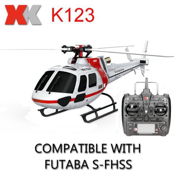 XK K123 6CH Brushless AS350 Scale 3D6G System RC Helicopter RTF