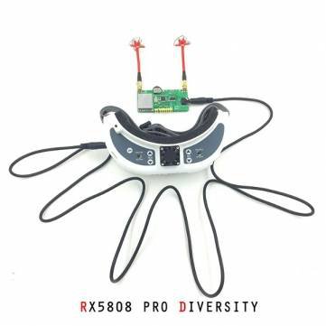 GE-FPV RX5808 Pro 5.8G 40CH Diversity FPV Receiver OLED Display For Fatshark Goggles