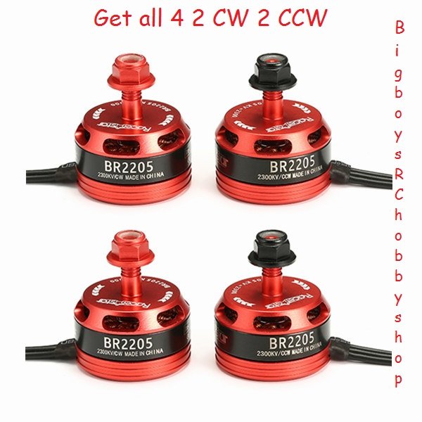(4) Racerstar Racing Edition 2205 BR2205 2300KV 2-4S Brushless Motors 2 CW & 2 CCW