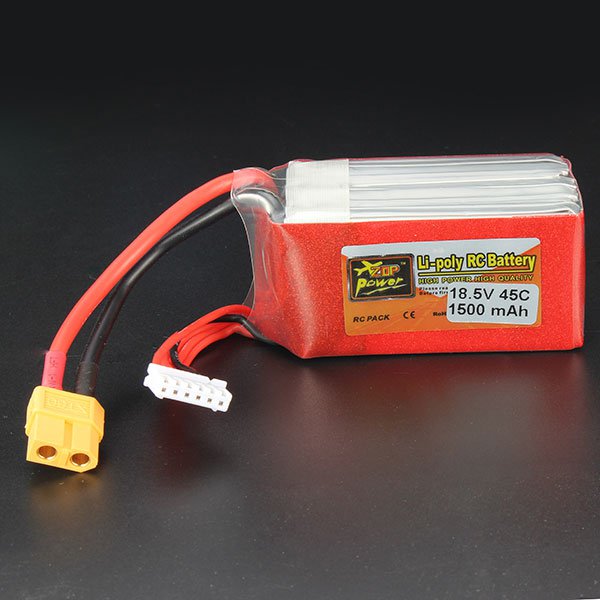 ZOP Power 18.5V 1500mAh 5S 45C Lipo Battery XT60 Plug
