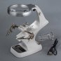 Multi-functional LED Magnifier Soldering Iron Stand Magnifying Lens w/ Clamp Tool