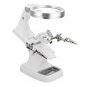 Multi-functional LED Magnifier Soldering Iron Stand Magnifying Lens w/ Clamp Tool