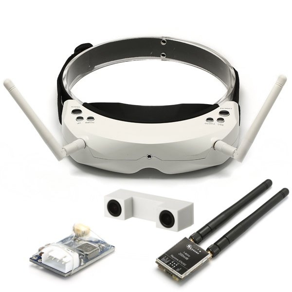 Skyzone SKY02S V+ 3D 5.8G 48CH FPV Goggles With Transmitter Camera Head Tracking HD Port DVR