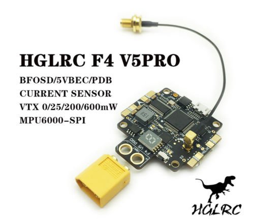 F4 V5PRO Flight Controller 5.8G 40CH 0/25/200/600mW Switchable FPV Transmitter w/ 5V BEC OSD PDB