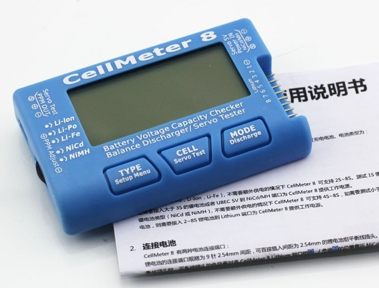 AOK CellMeter 8 Multifunctional Digital Battery Capacity Servo Checker Tester 2S-8S