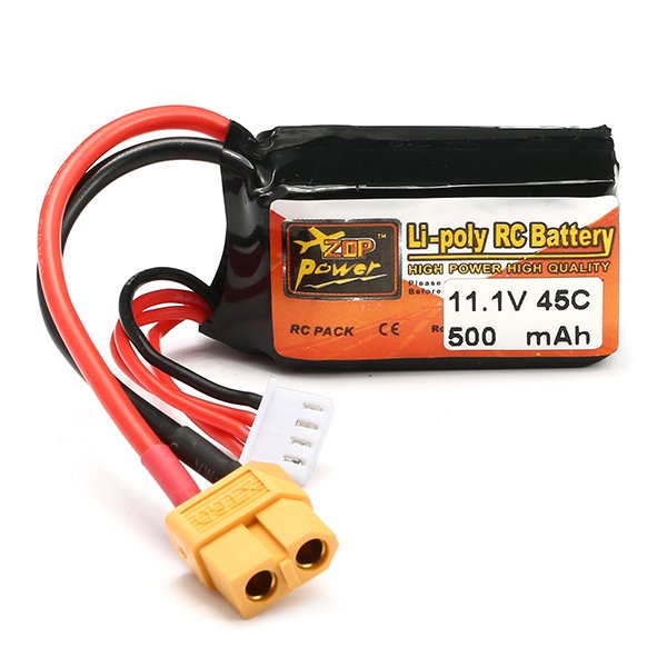ZOP Power 11.1V 500mAh 45C 3S Lipo Battery XT60 Plug