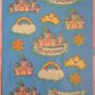 Sparkly Glitter Princess Rainbow Castle Flower Sticker Sheet