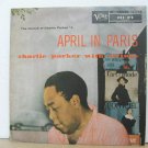 CHARLIE PARKER usa LP APRIL IN PARIS Jazz VERVE