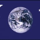 Earth with Moon and Stars Flag 3 x 5 ft Banner