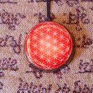 Red Flower of Life Shungite Orgonite Pendant