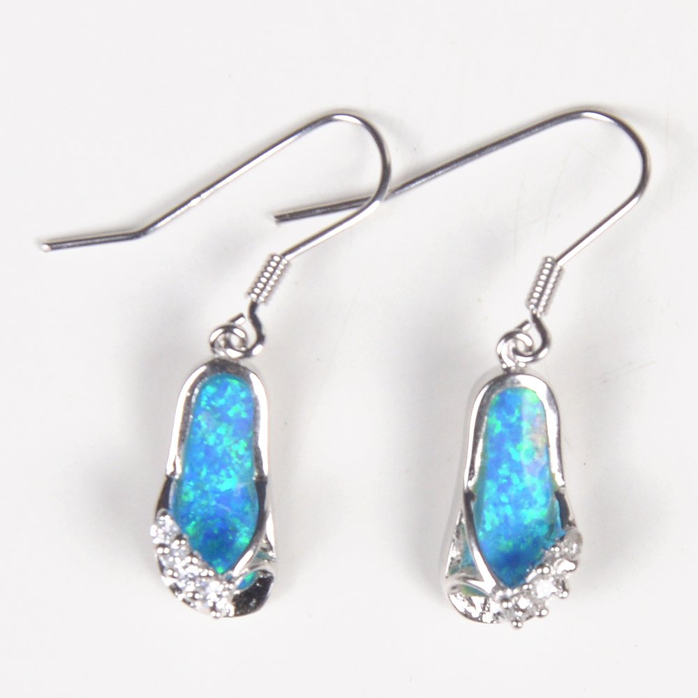 92.5 Sterling Silver Valentine Special Stylish Handmade Designer Earring With Fire Opal Stone
