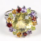 92.5 Sterling Silver Stylish Handmade Designer Ring With Studded With Multi Gemstones