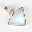 92.5 Sterling Silver Stylish Handmade Designer Chunky Handicrafted Pandent With White Rainbow Stone